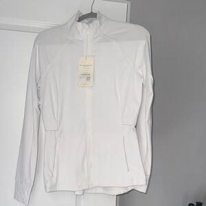 Fabletics Women's White Full‑Zip Bomber Jacket